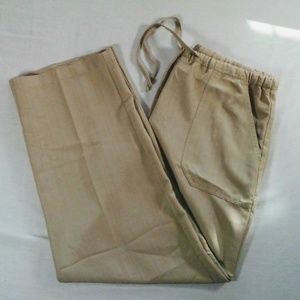 Caribbean Joe Pants Tan Khaki Flat Front Women's